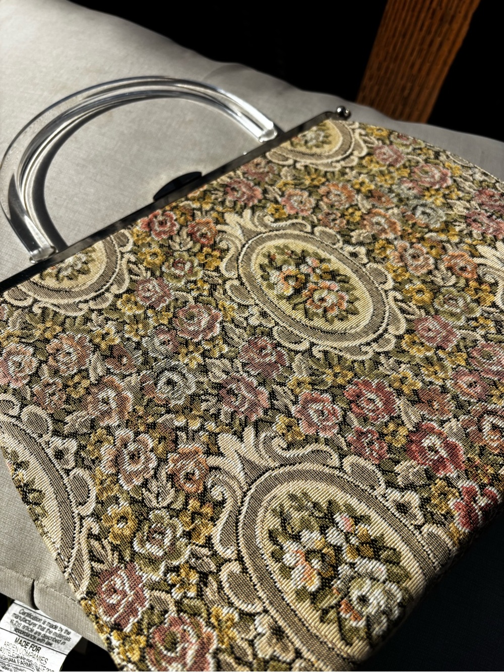 Vintage 1950’s L&M Victorian floral purse